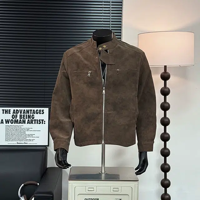佑麟 美式复古扎染皮衣外套秋春潮牌短款机车服痞帅高级感正肩夹克 男女同款