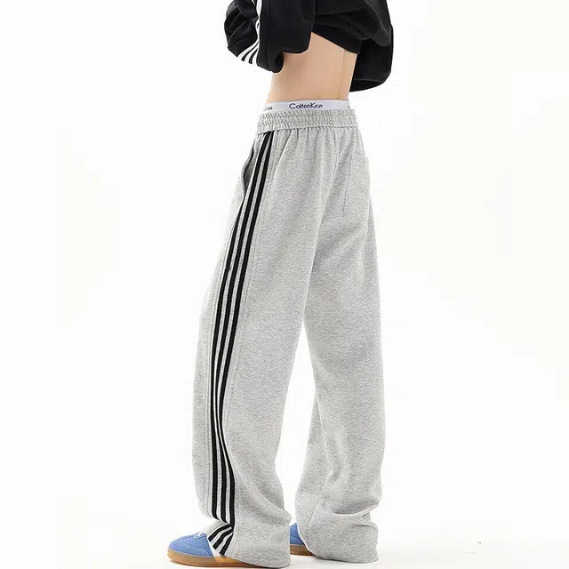 佑麟 春秋美式宽松卫裤时尚潮流直筒运动裤子百搭潮牌长裤休闲裤 男女同款