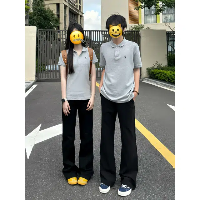 佑麟 夏季薄款垂感高级感冰丝显瘦直筒休闲裤 男女同款