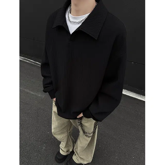 佑麟 高端重磅纹理感宽松大码长袖打底内搭春秋卫衣 男女同款