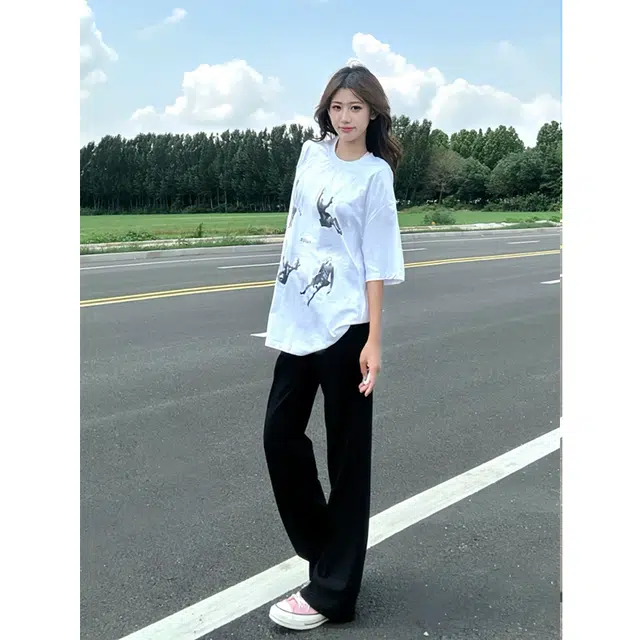 佑麟 直筒西裤薄款痞帅美式高街微喇百搭休闲裤 男女同款