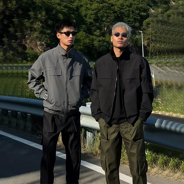 佑麟 秋季潮牌痞帅高级感工装外套硬汉风短款骑兵服美式立领飞行夹克 男女同款