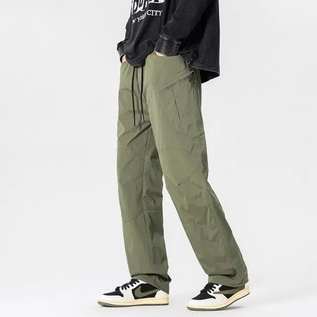 佑麟 美式工装裤户外登山软壳裤子防风防水直筒徒步机能休闲裤长裤 男女同款