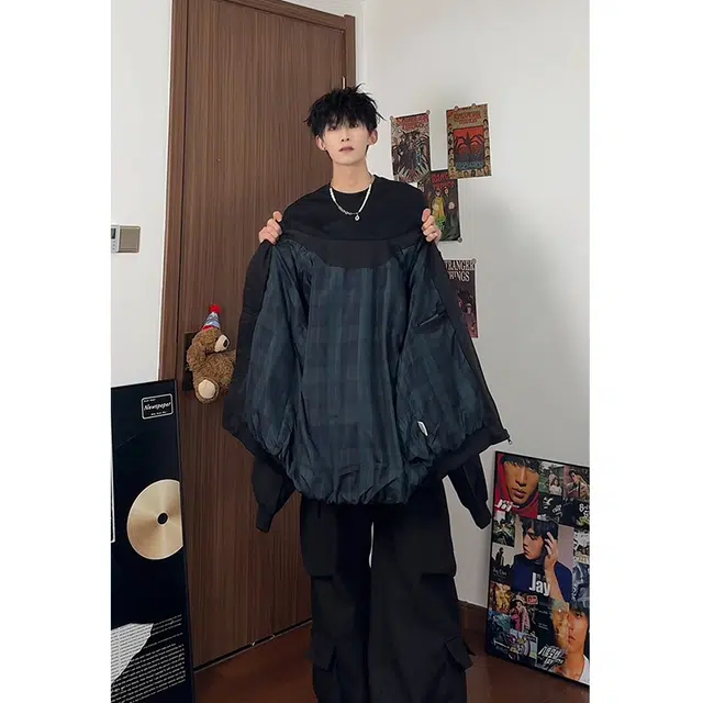 佑麟 美式短款飞行员宽松工装立领春季夹克外套 男女同款
