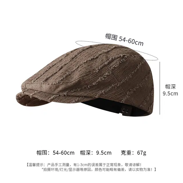 小猪班纳 风复古戴前进帽子春夏季围显英伦时尚脸小帽子潮大头帽女百搭帽子 棉 贝雷帽 女款