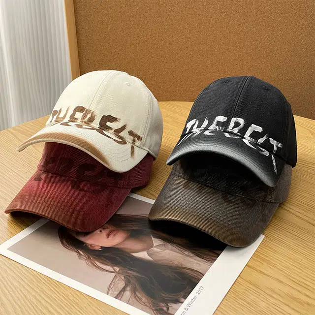 小猪班纳 复古字母灰色时尚百搭 棉 鸭舌帽 男女同款情侣款