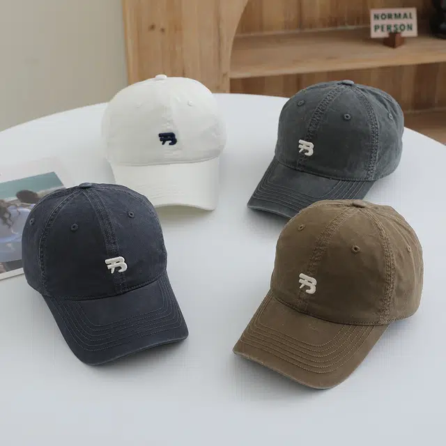 小猪班纳 韩版夏季简约字母刺绣百搭时尚潮流遮阳防晒帽潮帽 棉 鸭舌帽 男女同款情侣款