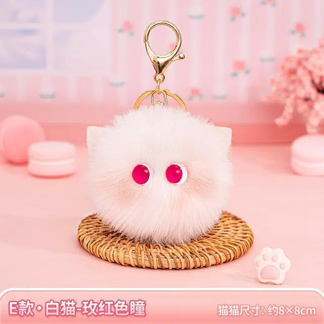 小猪班纳 腮红猫咪挂饰钥匙扣可爱少女心猫咪书包挂饰 涤纶 挂件 男女同款情侣款
