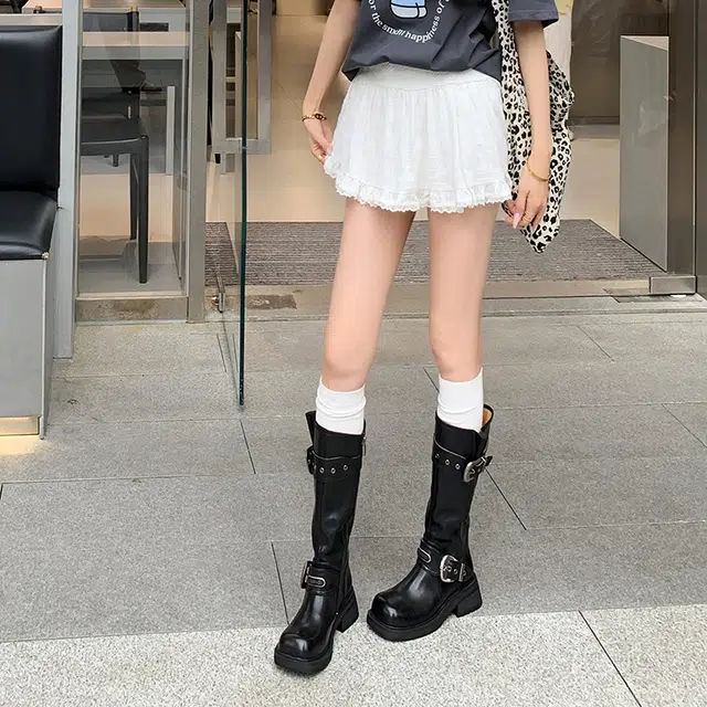 牛皮革 复古简约擦色西部风美爆 高筒靴 女款