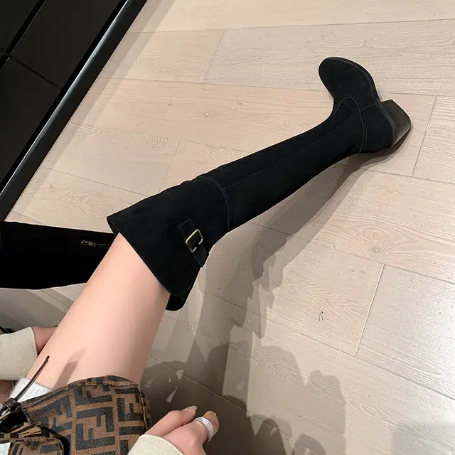 牛反绒 厚底舒适弹力气质时尚潮流 过膝靴 女款