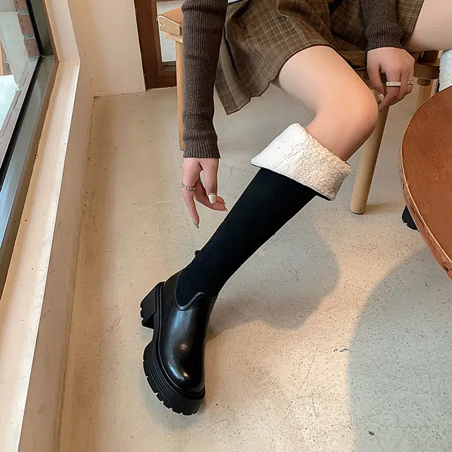 牛皮革 日常时尚休闲百搭 高筒靴 女款