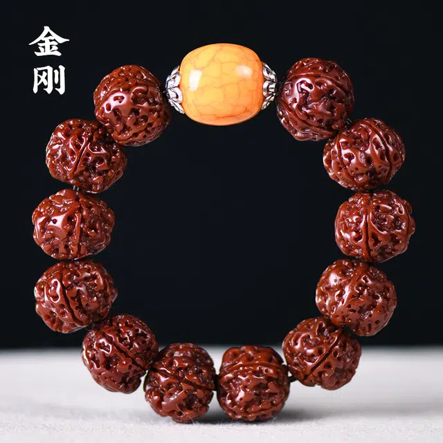 魏天选 新中式 尼泊尔机刷玉化佛珠民族风 富贵轻奢 通勤百搭 精美首饰#好运 金刚菩提 手串 男女同款情侣款