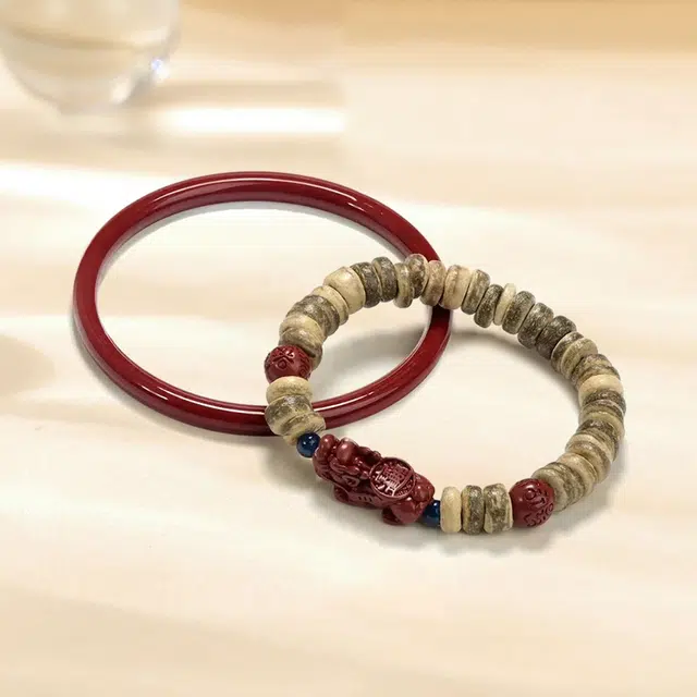 百慕眸 新中式 国潮 本命年 守护 招财纳福 貔貅 转运珠 椰壳圆条 氛围感 叠戴 椰蒂 手串 男女同款情侣款