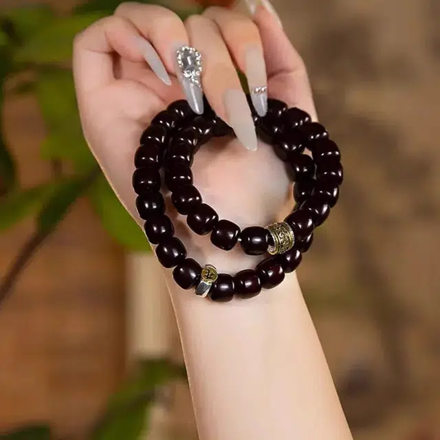 百慕眸 好运吉祥文玩佛珠 色泽醇厚高油高密本命年招财纳福 新中式国潮经典百搭叠戴#好运 菩提根 手串 男女同款情侣款