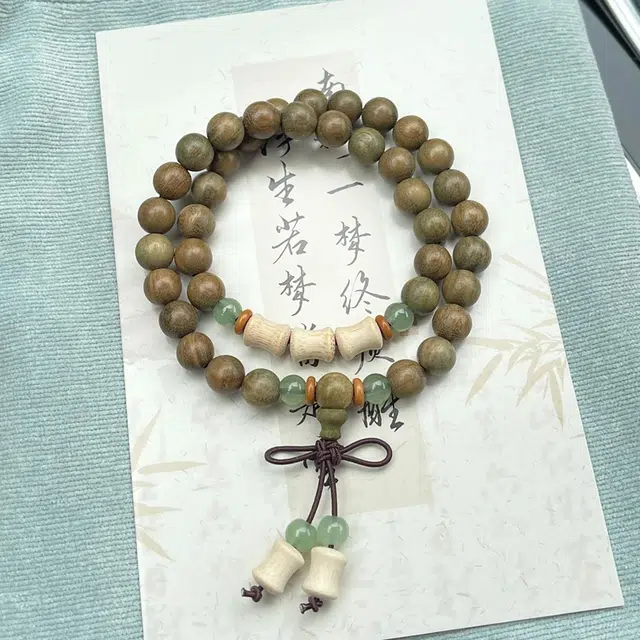 百慕眸 新中式 节节高升 国潮高级简约 精致轻奢百搭复古 绿檀 手串 男女同款情侣款