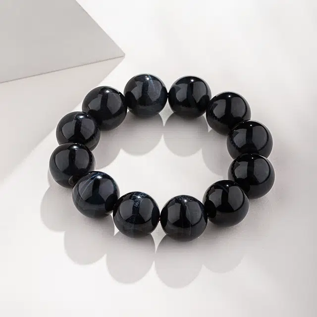 玺璎 新中式招财纳福赐福 复古小众 黑曜石 手串 男款