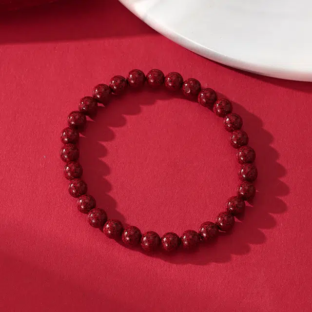 玺璎 晶体砂平安素圈 新中式国潮八方来财转运#好运 朱砂 手串 男女同款情侣款