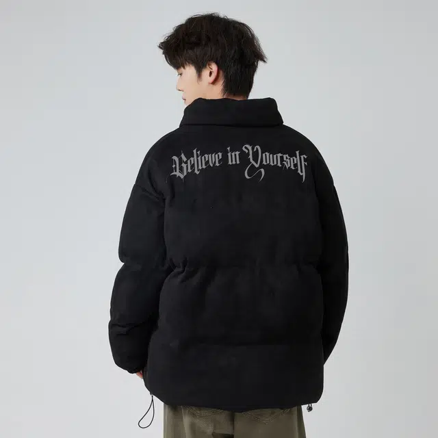 paddy julia Gothic Logo Puffer Jacket Black