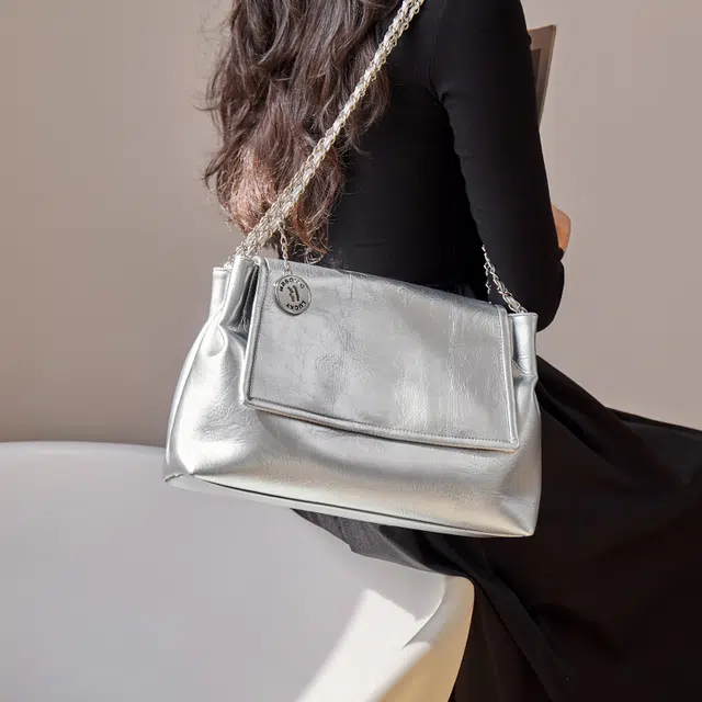 纳兰杜 包包少女女生时尚链条包纯色优斜挎包 牛皮 单肩包 大号 女款