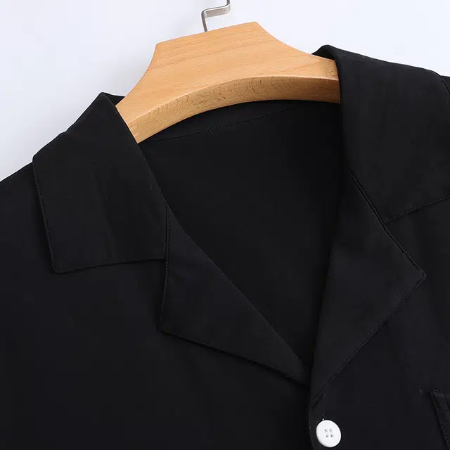 俏薇妮 简约凉感棉亲肤透气舒适家居服翻领短袖休闲开衫可外穿睡衣套装 男款 黑色