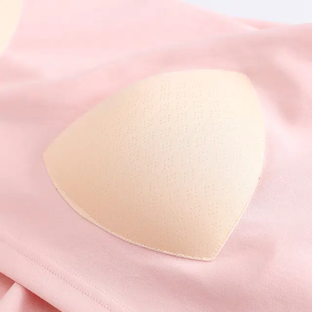 俏薇妮 凉感简约森系小清新带胸垫短袖休闲宽松可外穿家居服睡衣套装 女款 粉红色