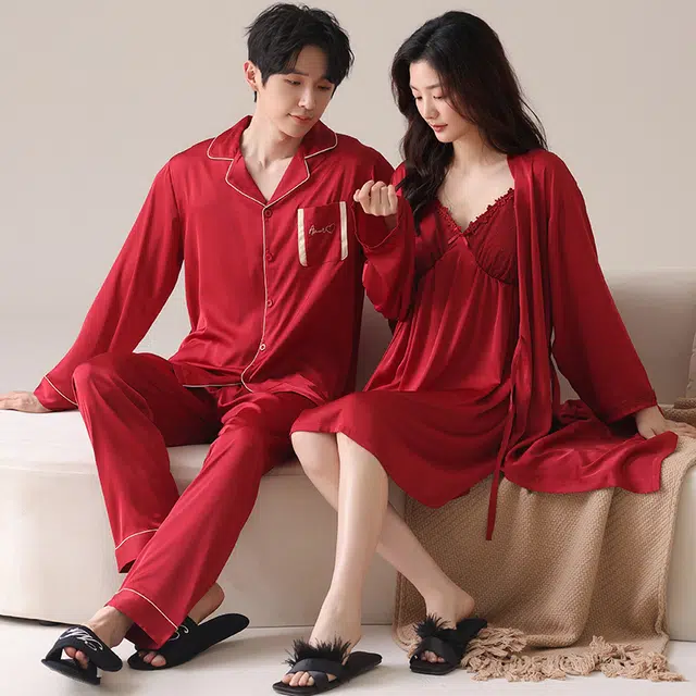 俏薇妮 简约时尚纯色高级感家居服凉感薄款带胸垫舒适休闲可外穿睡衣套装 女款