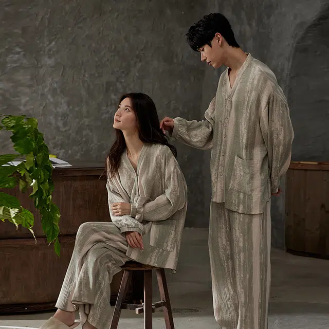 俏薇妮 纯色简约柔软时尚高级感家居服休闲舒适可外穿睡衣套装 女款 杏色