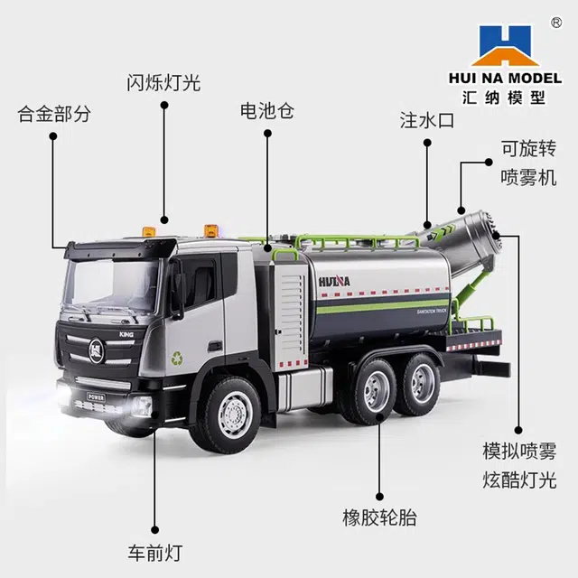 汇纳 城市环卫系列 遥控雾炮车 遥控模型 喷雾喷洒工程车
