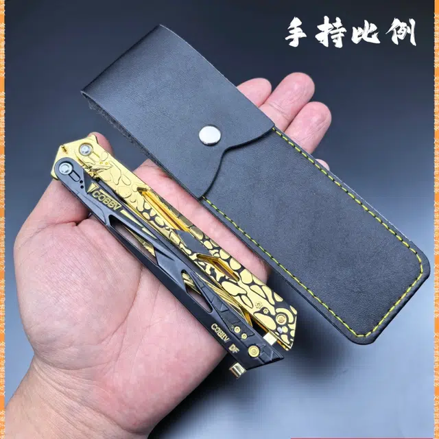 趣本初 可折叠影锋蝴蝶甩刀合金材质未开刃 三角洲行动游戏周边 成品模型