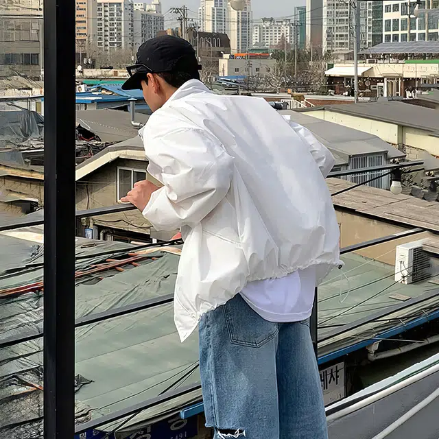 我是大卫 立领韩版高级感可收腰设计户外运动拉链夹克外套 男女同款