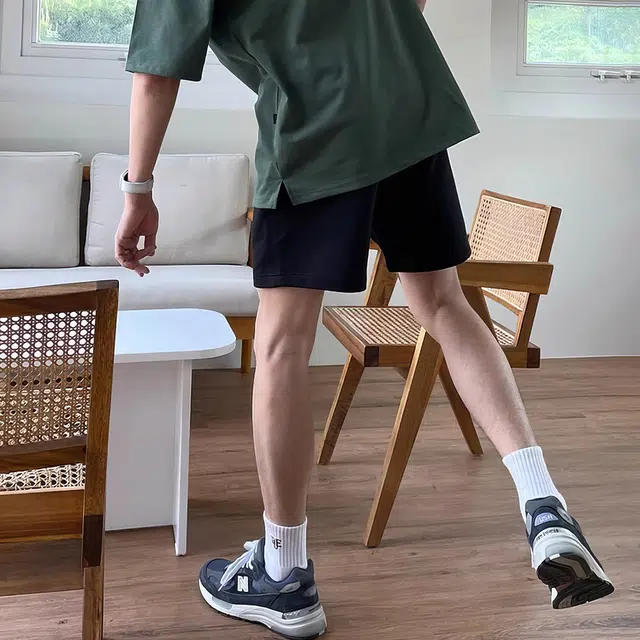 我是大卫 百搭简约宽松直筒四分休闲短裤 男女同款