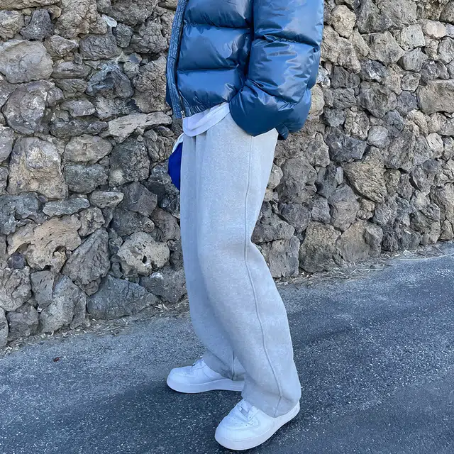 我是大卫 直筒纯色舒适休闲裤 男款 灰色