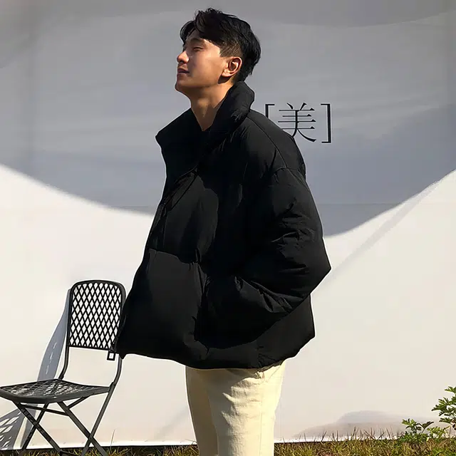 我是大卫 立领保暖加厚防寒宽松面包棉服 男女同款