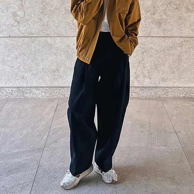 我是大卫 日系纯色复古直筒垂感休闲裤 男女同款