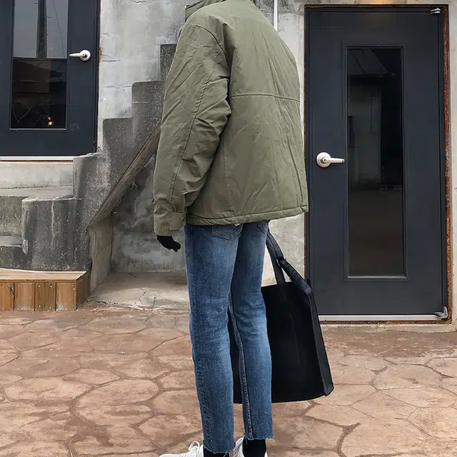 我是大卫 韩版纯色立领工装大口袋休闲宽松棉服 男女同款