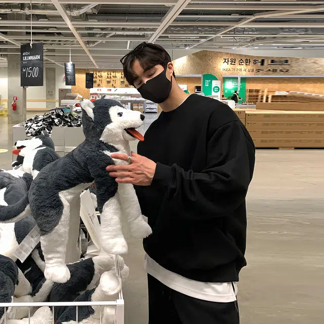 我是大卫 纯色简约圆领宽松休闲卫衣 男女同款