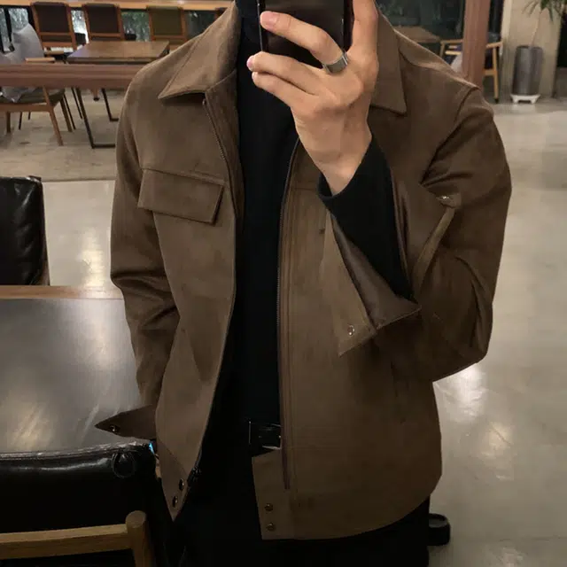 我是大卫 毛呢复古港风保暖加厚休闲夹克 男女同款