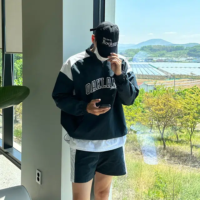 我是大卫 字母撞色立领拉链长袖夹克外套 男款 黑色