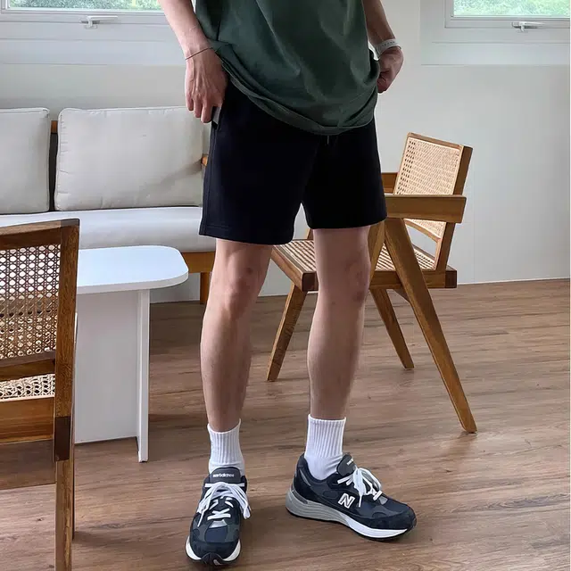 我是大卫 百搭简约宽松直筒四分休闲短裤 男女同款