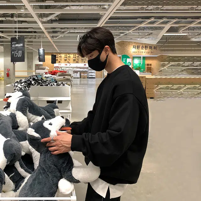 我是大卫 纯色简约圆领宽松休闲卫衣 男女同款