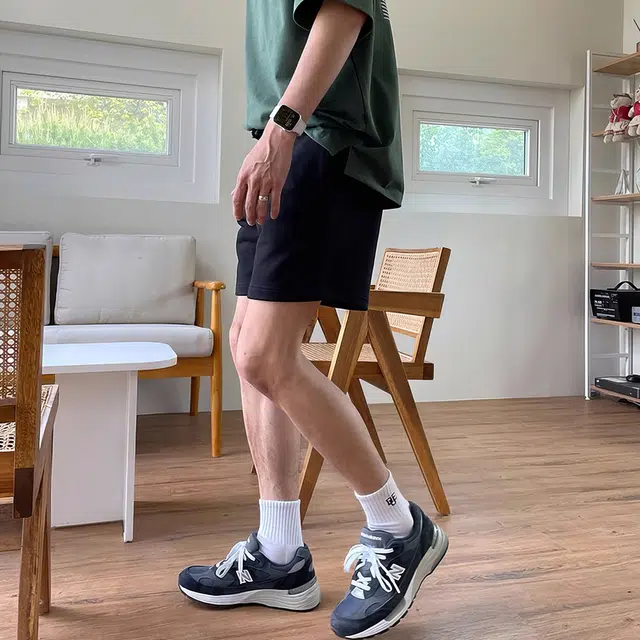 我是大卫 百搭简约宽松直筒四分休闲短裤 男女同款