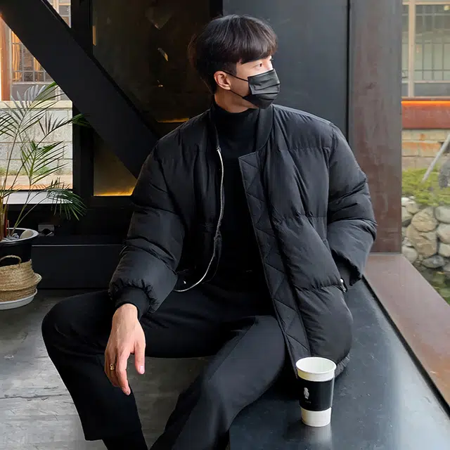 我是大卫 纯色基础款面包保暖休闲棉服外套 男女同款