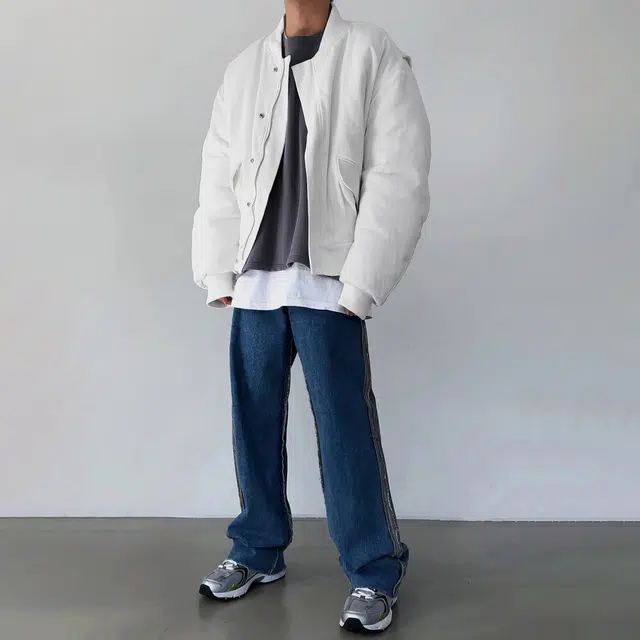 我是大卫 纹理感复古飞行员潮牌棒球服宽松外套夹克 男女同款