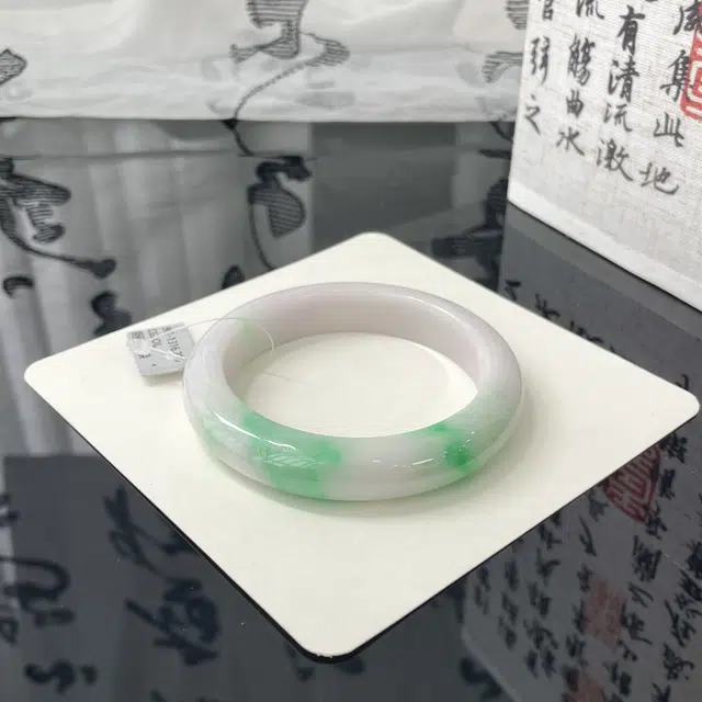 翠亨祥 翡翠 正圈 细糯化紫罗兰 糯种 新中式 国潮国风 温润款手镯 女款