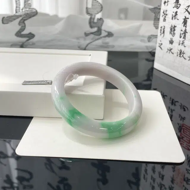 翠亨祥 翡翠 正圈 细糯化紫罗兰 糯种 新中式 国潮国风 温润款手镯 女款