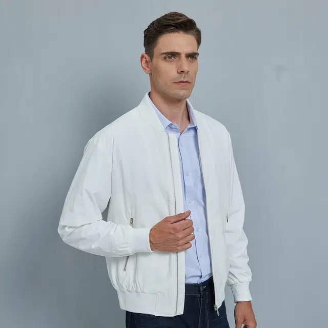 爱登堡 薄款棒球领短版夹克 男款