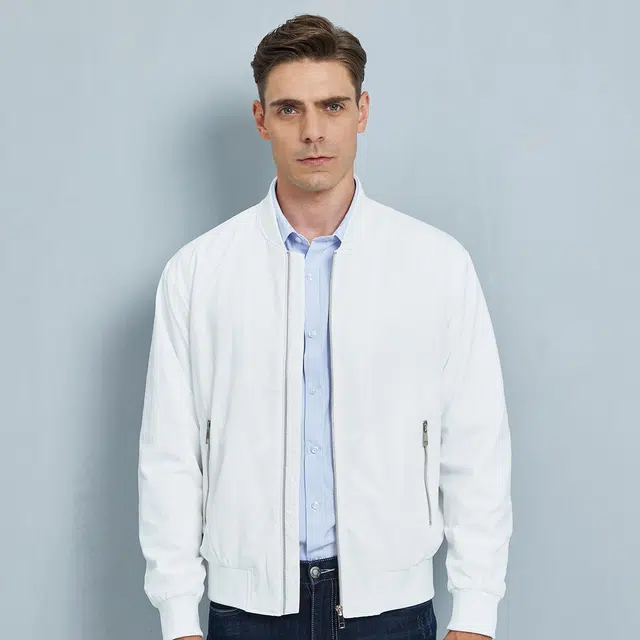 爱登堡 薄款棒球领短版夹克 男款