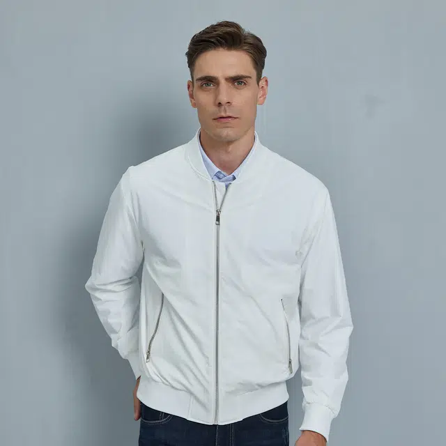 爱登堡 薄款棒球领短版夹克 男款