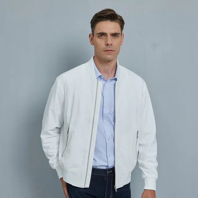 爱登堡 薄款棒球领短版夹克 男款