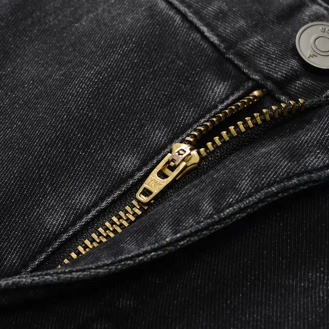 爱登堡 探索主题纯色印花口袋通勤百搭休闲轻奢修身水洗磨白猫须抗皱耐穿亲肤舒适保暖挺括有型拉链长微弹牛仔裤 男款